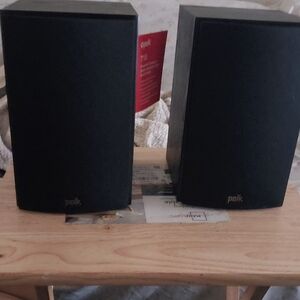 POL Black Compact Pair of Bookshelf Speakers
